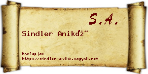 Sindler Anikó névjegykártya
