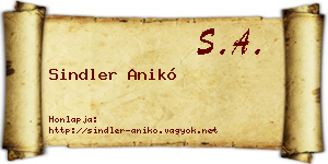 Sindler Anikó névjegykártya